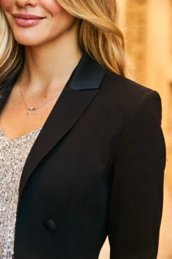 Black Satin Detail Tuxedo Blazer -SOSANDAR Sales web 58 a19ow016 a19bw010bk 186rc 8 1