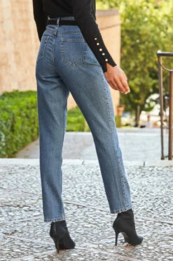 Mid Blue Straight Leg Jeans 12 Mid Blue Straight Leg Jeans -SOSANDAR Sales web 81 a21bd100 111 1