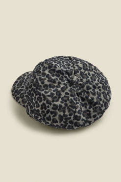 Oslo Leopard Print Baker Boy Hat -SOSANDAR Sales web a21ac010bkan b 1