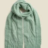 Kelly Mint Green Cable Knit Scarf 1 Kelly Mint Green Cable Knit Scarf -SOSANDAR Sales web a21ac028gn a