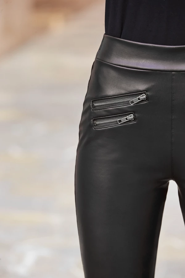 Black Leather Look Premium Leggings 5 Black Leather Look Premium Leggings - Image 3