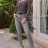 Mid Grey Slim Leg Mom Jeans -SOSANDAR Sales web img 1079 1