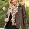 Chocolate Brown Leather Biker Jacket