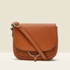 Tan Faux Leather Hoop Clasp Cross Body Bag -SOSANDAR Sales web sosandar hoopcrossbodybag tan a