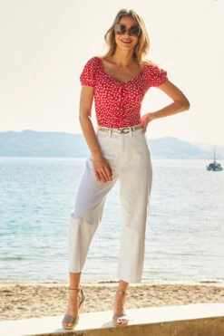 White Denim Culotte Jeans 10 White Denim Culotte Jeans -SOSANDAR Sales web 10 s22tj171rdfl01 010 1