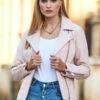 Soft Pink Leather Biker Jacket -SOSANDAR Sales web 115 s21tj211we0001 sa17or01pk0020 077