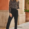 Black High Waist Belted Tapered Trousers -SOSANDAR Sales web 12 s3tw015bran012 abw019bk00012 437 1 1