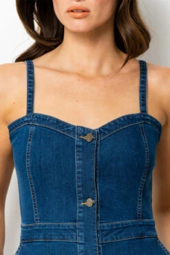 Mid Blue Button Front Denim Dress 11 Mid Blue Button Front Denim Dress -SOSANDAR Sales web 14052019 sosandar 3093 crop