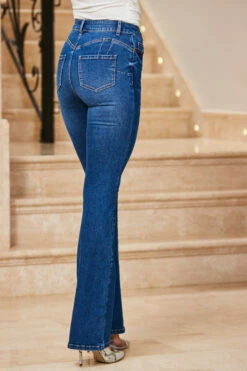 Indigo Blue Sculpting Kick Flare Jeans -SOSANDAR Sales web 15 s23ow037be0003 223