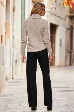 Black Wide Leg Jeans With Rose Gold Button Detail -SOSANDAR Sales web 20 a21tw038rdcv01 125 1