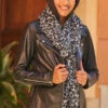 Black & Grey Animal Print Scarf -SOSANDAR Sales web 21 a21ac068bkgy01 010