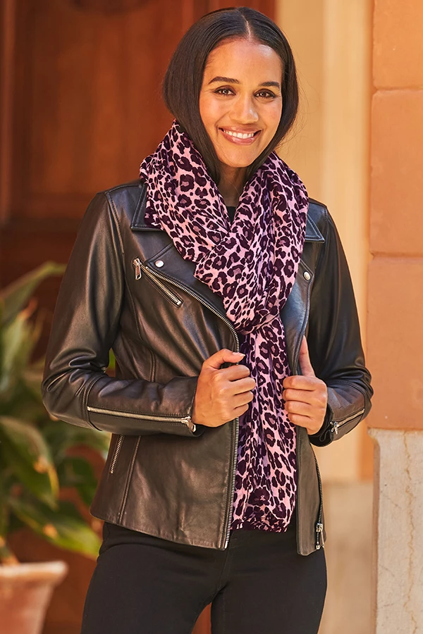 Pink Animal Print Scarf 3 Pink Animal Print Scarf