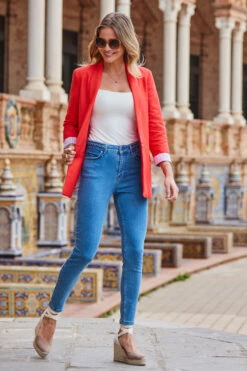 Mid Blue Braid-Detail Skinny Jeans -SOSANDAR Sales web 2303 102 s23ow085rd0001 s23bd031be0010 102 395 1