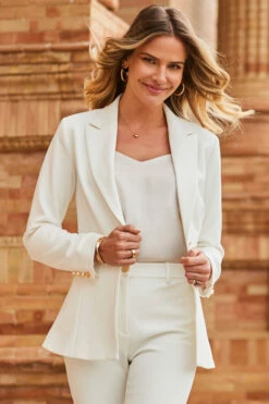 Ivory Premium Blazer -SOSANDAR Sales web 2303 15 s23bw013iv0001 s23ow076iv0001 s23tw089cm0002 15 178