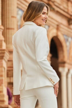 Ivory Premium Blazer -SOSANDAR Sales web 2303 15 s23bw013iv0001 s23ow076iv0001 s23tw089cm0002 15 322