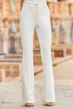 Ivory Premium Kick Flare Trousers 9 Ivory Premium Kick Flare Trousers -SOSANDAR Sales web 2303 15 s23bw013iv0001 s23ow076iv0001 s23tw089cm0002 15 356
