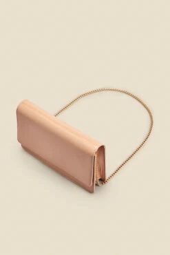 Nude Faux Leather Clutch Bag -SOSANDAR Sales web 2303 box a21ac079nl0002 c