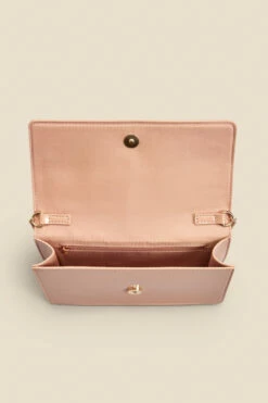Nude Faux Leather Clutch Bag -SOSANDAR Sales web 2303 box a21ac079nl0002 d