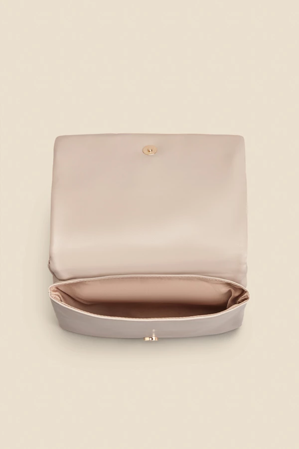 Taupe Quilted Cross Body Bag 6 Taupe Quilted Cross Body Bag - Image 4