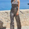 Natural Animal Print Satin High Neck Keyhole Detail Jumpsuit 2 Natural Animal Print Satin High Neck Keyhole Detail Jumpsuit -SOSANDAR Sales web 2306 82 s23jw042bkan01 82 147