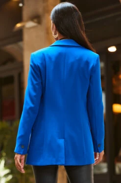 Cobalt Blue Relaxed Fit Double Breasted Blazer 14 Cobalt Blue Relaxed Fit Double Breasted Blazer -SOSANDAR Sales web 2307 02 s23ow123be0001 a23bd003bk0001 02 333