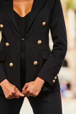 Black Military Blazer Jacket 16 Black Military Blazer Jacket -SOSANDAR Sales web 2307 06 s23bw023bk0001 s23ow037bk0001 06 396