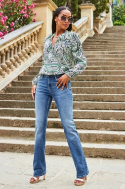 Mid Blue Mid Rise Bootcut Jeans 13 Mid Blue Mid Rise Bootcut Jeans -SOSANDAR Sales web 2307 55 s23tw179ivcv01 s23bd010be0010 55 074 rt 1