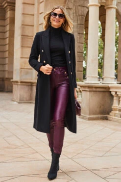 Wine Button Detail Coated Skinny Jeans 15 Wine Button Detail Coated Skinny Jeans -SOSANDAR Sales web 2307 61 a23bd002rd0011 a23ow026bk0001 61 075