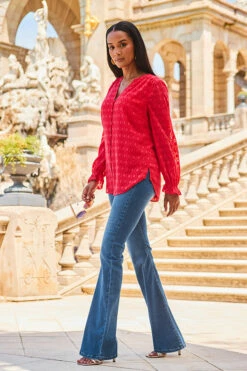 Mid Blue Kick Flare Jeggings 12 Mid Blue Kick Flare Jeggings -SOSANDAR Sales web 2307 81 s23tw176rd0022 s23bd047be0010 81 227 rt 1