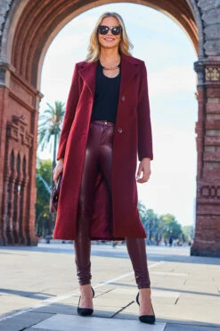 Burgundy Rose Gold Button & Zip Detail Leather Look Leggings 14 Burgundy Rose Gold Button & Zip Detail Leather Look Leggings -SOSANDAR Sales web 2307 93 a22tk530bk0001 s22bp001rd0004 a23ow053rd0011 93 034 2