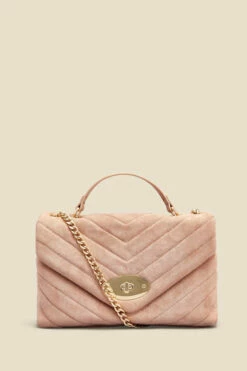 Taupe Faux Suede Quilted Clasp Detail Cross Body Bag 10 Taupe Faux Suede Quilted Clasp Detail Cross Body Bag -SOSANDAR Sales web 2307 box a23ac015nl0002 a