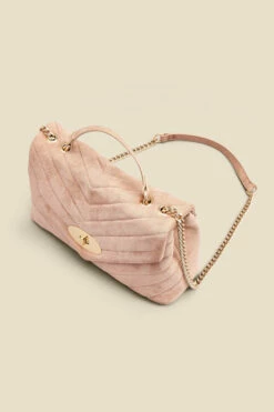 Taupe Faux Suede Quilted Clasp Detail Cross Body Bag 12 Taupe Faux Suede Quilted Clasp Detail Cross Body Bag -SOSANDAR Sales web 2307 box a23ac015nl0002 c