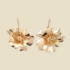 Gold Flower Detail Hoop Earrings