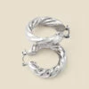 Silver Twist Detail Hoop Earrings 1 Silver Twist Detail Hoop Earrings -SOSANDAR Sales web 2307 box a23ac019mc0005 a rc