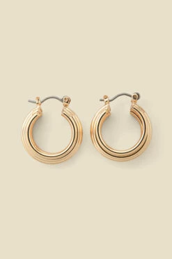 Gold Ridged Hoop Earrings 5 Gold Ridged Hoop Earrings -SOSANDAR Sales web 2307 box a23ac020mc0003 b