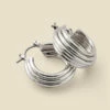 Silver Ridged Hoop Earrings 2 Silver Ridged Hoop Earrings -SOSANDAR Sales web 2307 box a23ac020mc0005 a rc