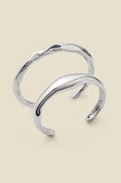 Silver Set Of Two Bangle Bracelets -SOSANDAR Sales web 2307 box a23ac024mc0005 a rc