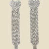 Silver Rhineshtone Heart Detail Tassel Earrings 1 Silver Rhineshtone Heart Detail Tassel Earrings -SOSANDAR Sales web 2307 box a23ac029mc0005 b