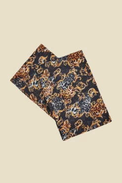 Black Baroque Print Scarf -SOSANDAR Sales web 2307 box a23ac072bk0001 b