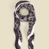 Black & Ivory Geometric Print Contrast Trim Scarf 1 Black & Ivory Geometric Print Contrast Trim Scarf -SOSANDAR Sales web 2307 box a23ac073bk0001 b