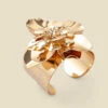 Gold Flower Detail Cuff Bracelet