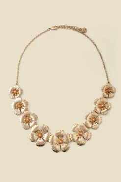 Gold Flower Detail Necklace