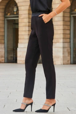Black Satin Waistband Tuxedo Trousers 13 Black Satin Waistband Tuxedo Trousers -SOSANDAR Sales web 2308 33 a23bw001bk0001 a23ow033bk0001 33 284