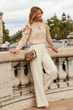 Gold Metallic Diamante Quilted Clasp Detail Cross Body Bag -SOSANDAR Sales web 2308 71 a23tw036iv0001 a23bw037we0001 71 009 2