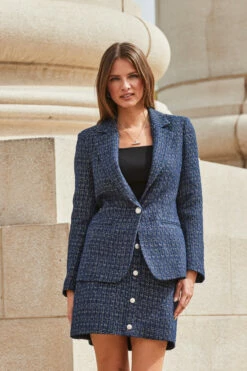 Navy Blue Boucle Blazer 14 Navy Blue Boucle Blazer -SOSANDAR Sales web 2309 105 a23ow055be0003 a23sw010be0003 105 144 1
