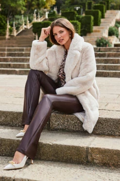 Chocolate Brown Faux Leather Button Front Kick Flare Trousers 14 Chocolate Brown Faux Leather Button Front Kick Flare Trousers -SOSANDAR Sales web 2309 113 a23tw033bran01 a23bw023bk0001 113 336 2 1