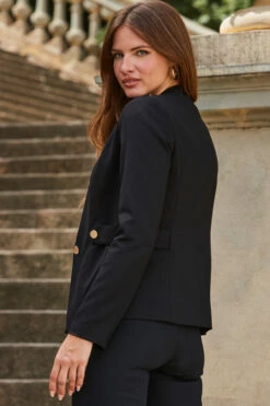 Black Ponte Military Jacket -SOSANDAR Sales web 2309 134 a23oj001bk0001 134 140