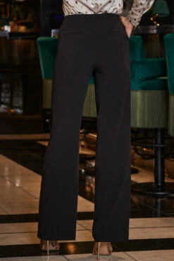 Black Eyelet Detail Wide Leg Trousers 9 Black Eyelet Detail Wide Leg Trousers -SOSANDAR Sales web 2309 211 a23tw092cm0002 211 137