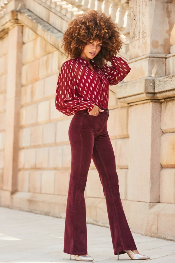 Wine Velvet Kick Flare Jeans 4 Wine Velvet Kick Flare Jeans - Image 2