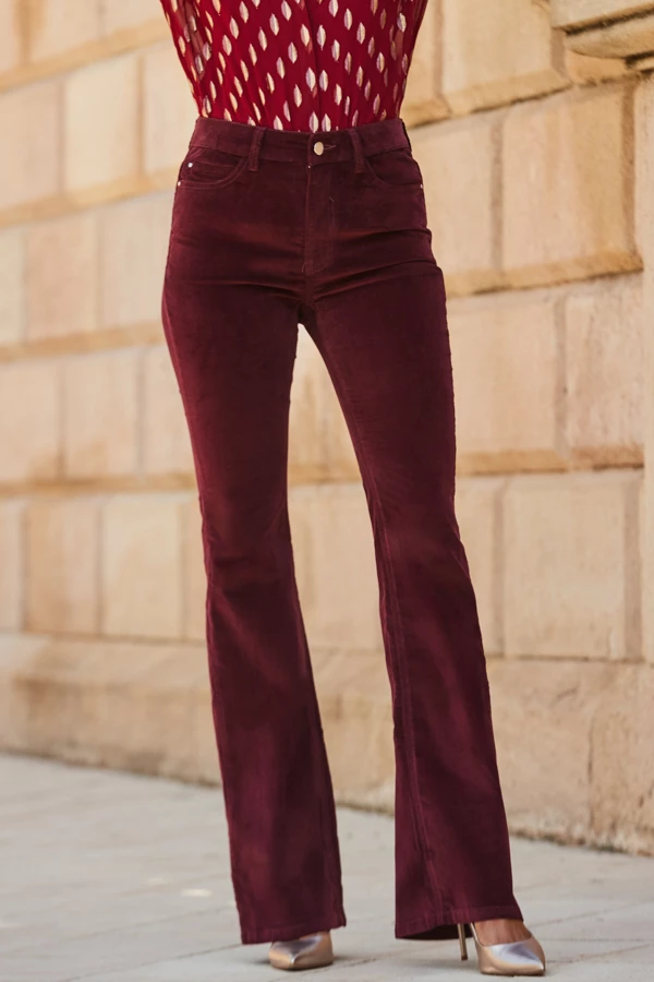Wine Velvet Kick Flare Jeans 5 Wine Velvet Kick Flare Jeans - Image 3